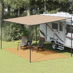 vidaXL Covor pentru cort, nisipiu, 300x500 cm, HDPE