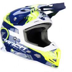 Casca moto enduro albastru-galben neon TRENDY 20 T-902, marimea XL