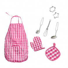 Set chef copii, sort si ustensile pentru gatit, 8 piese