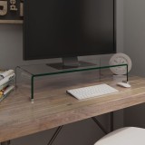 VidaXL Stand TV/Suport monitor, sticlă transparentă 70x30x13 cm
