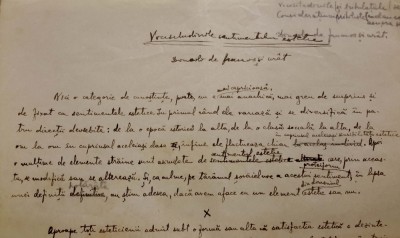 GHEREA I.D. - Manuscris original, Textul filosofic &amp;bdquo;Dincolo de frumos și ur&amp;acirc;t foto
