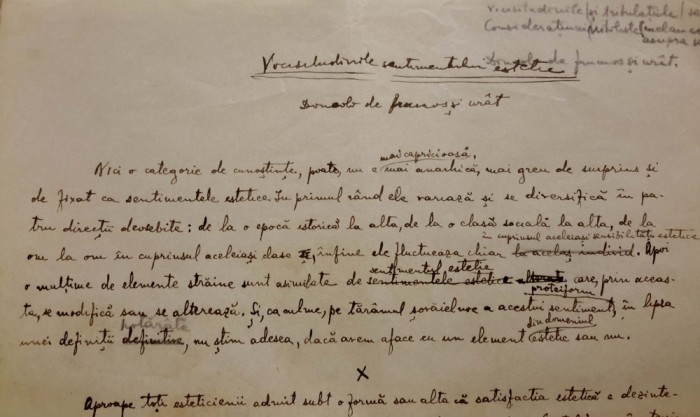 GHEREA I.D. - Manuscris original, Textul filosofic &bdquo;Dincolo de frumos și ur&acirc;t