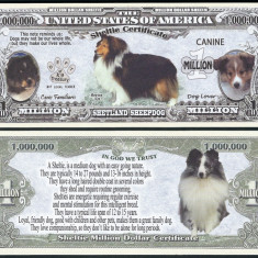 !!! SUA = FANTASY NOTE = CIOBANESC SHETLAND - 2016 - UNC / SERIA DOG LOVER