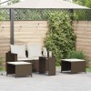 Set mobilier gradina Gossi, 5 piese, polirattan maro, perne incluse, stivuibil