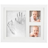 Kit amprenta mulaj manuta sau piciorus bebe si rama foto, 23x28cm, cu cutie de cadou, cadrul alb Household NewTrend