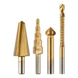 Burghie in trepte 4-12 mm, alezaj 12,4 mm, freza de freza 6x90 mm, freza de stantare 8-20 mm,TiN GRAPHITE 54T301 HardWork ToolsRange