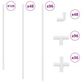 vidaXL Țeavă PVC 12 pcs Alb 12,2 x 1,8 x 500 mm PP și PE 864619