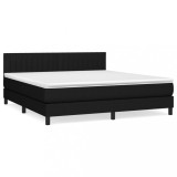 Cumpara ieftin Pat box spring cu saltea, negru, 180x200 cm, catifea