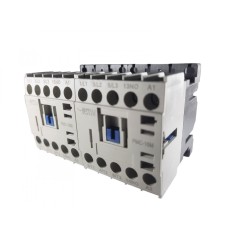 Contactor mini reversibil 9A alimentare bobina la 24V AC 3 poli + 2 contacte normal deschise NO