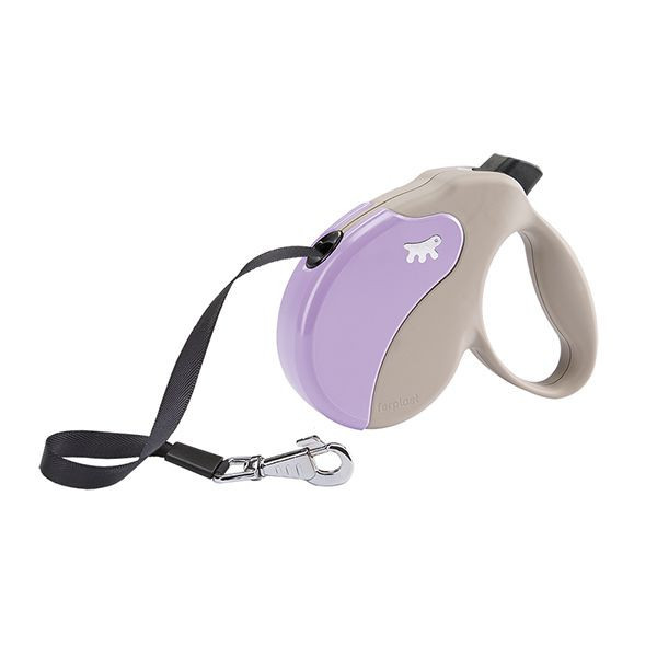 Lesă Amigo Medium, pentru c&acirc;ini de p&acirc;nă la 25kg - lungime 5m, culoare bej/violet