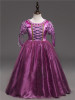 Rochita Rapunzel Aniversare 4-8 Ani, Costum Printesa cu Tulle, Rochie Petrecere Copii