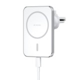 Incarcator Auto Wireless WK-Design WP-U96, MagSafe, Quick Charge, 15W, Alb