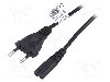 Cablu alimentare AC, 3m, 2 fire, culoare negru, CEE 7/16 (C) mufa, IEC C7 mama, AKYGA - AK-RD-02A