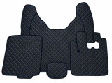 Cumpara ieftin Covorase Auto din Piele Ecologica pentru DAF XF 106, Cutie Automata, Matlasate, Premium, Culoare Negru cu Cusatura Albastra