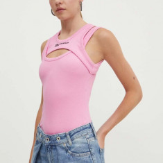 Karl Lagerfeld Jeans top femei, culoarea roz
