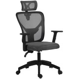 Vinsetto Scaun de Birou cu Inaltime Reglabila, 66x61x106-116cm, Gri &Icirc;nchis | Aosom Romania