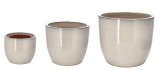 Cumpara ieftin Set 3 ghivece flori ceramica crem 22,5 x 19 cm, 30,5 x 26,5 cm, 38 x 33 cm