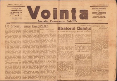 HST Z359 Ziarul Voința 50/1920 Cluj foto