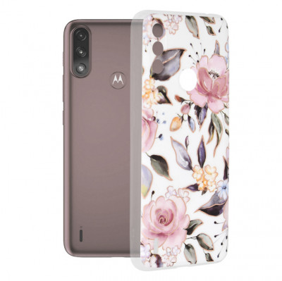 Husa pentru Motorola Moto E7 Power / Moto E7i Power, Techsuit Marble Series, Chloe White foto