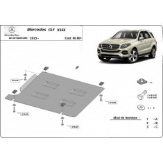 Scut metalic cutie de viteze Mercedes GLE X166 2015-2018