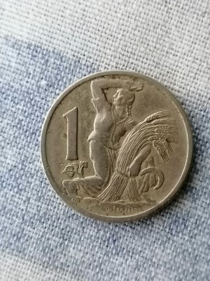 MONEDA-1 koruna 1924 - CEHOSLOVACIA foto