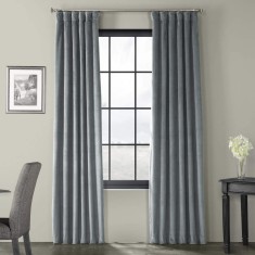 Draperie din catifea cu rejansa din bumbac tip fagure, Madison, 150x260 cm, densitate 700 g/ml, Shadow, 1 buc