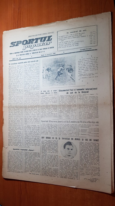 sportul popular 16 noiembrie 1954-bazinul de inot din cluj,moto,haltere,baschet