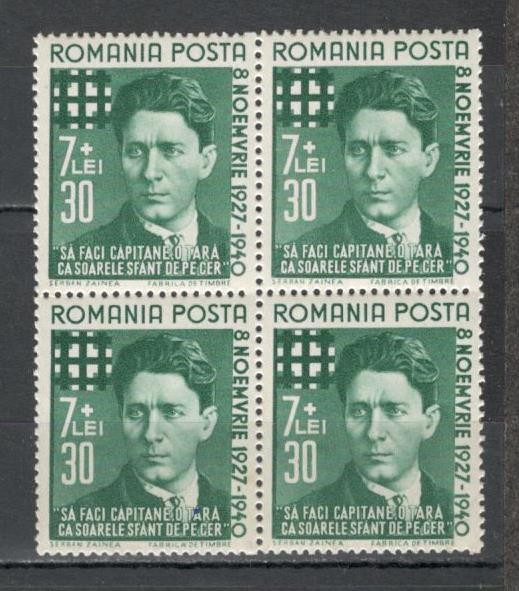 Romania.1940 2 ani moarte C.Z.Codreanu bloc 4 TR.535