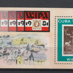 Fauna cerb ,expo ,timbru pe timbru ,Cuba.