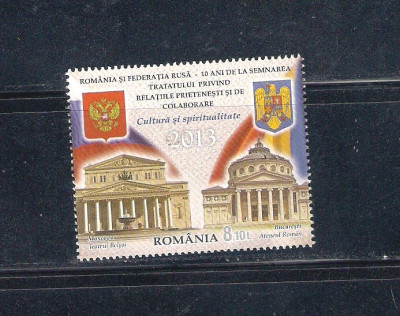 ROMANIA 2013 -ROMANIA-RUSIA, 10 ANI DE TRATAT, MNH - LP 1985 foto