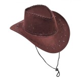 Pălărie Deghizare, Cowboy, Tiv Piele Artificială, Maro, 53cm, Oem