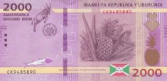 Bancnota Burundi 2.000 Franci 2023 - PNew UNC