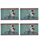 Set suport farfurie Pufo pentru servirea mesei, model Milk Time, 4 bucati, 43 x 28 cm