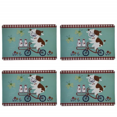 Set suport farfurie Pufo pentru servirea mesei, model Milk Time, 4 bucati, 43 x 28 cm foto
