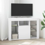 vidaXL Șifonier LED pentru TV colțar Alb 100x40x68cm Lemn compozit 889785