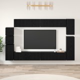 vidaXL Set comodă TV cu raft Pe perete Altele cu depozitare 9 pcs Stejar negru Lemn compozit