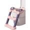 Reductor wc copii cu scaunel inaltator, 1-7 ani, colac moale, 2 trepte reglabile, pliabil, cu spatar si manere, roz-mov