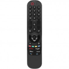 Telecomanda pentru Smart TV LG AN-MR21GA, x-remote, functie vocala, mouse, pointer, Netflix, Prime Video, Disney+, Negru