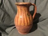 Arta / Traditie / Colectie - Vechi canceu / carafa / cana din zona gorjului / Gorj / Oltenia model deosebit mijlocul secolului XX !