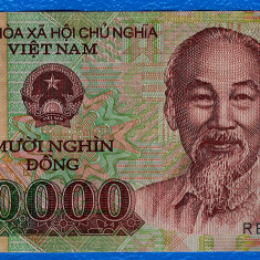(4) BANCNOTA VIETNAM - 10.000 DONG, POLYMER, PORTRET HO CHI MINH