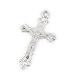 Pandantiv decorativ metalic 17 x 31 mm Cruciulita platinum, Crisalida