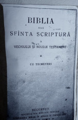 Biblie Sfanta scriptura a vechilului testament noului Cornilescu anii 30 foto