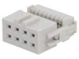 Mufă IDC Mamă 8 PIN 1,27mm Aurit