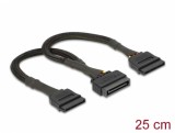 Cablu alimentare SATA la 2 x SATA 25 cm, Delock 60135