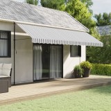 vidaXL P&acirc;nză fald copertină de rezervă, dungi antracit și albe, 5 m 367790