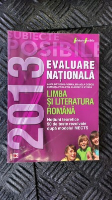EVALUARE NATIONALA LIMBA SI LITERATURA ROMANA NOTIUNI TEORETICE DOBOS STOICA foto