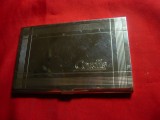 Etui- suport pt Carti de Vizita dim.= 10x6cm ,metal argintat