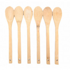 Set 6 bucati, linguri din lemn de bambus, 23cm lungime