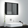 Dulap de baie cu oglinda si LED, negru, 60x12x45 cm acril GartenMobel Dekor, vidaXL