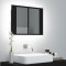 Dulap de baie cu oglinda si LED, negru, 60x12x45 cm acril GartenMobel Dekor
